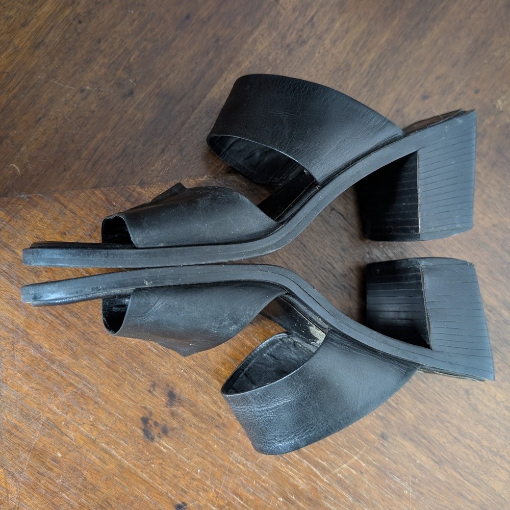 Nine West Women's 8 Black Chunky Strappy‎ Mule Heel Sandals - Picture 3 of 8